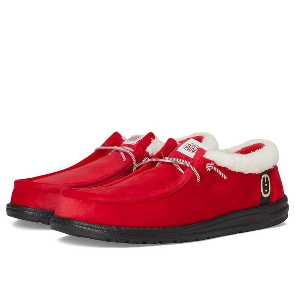 Hey Dude Wally Santa Claus 45313-610 Men's US 11 M Red Slip On Shoes ZOGG3681